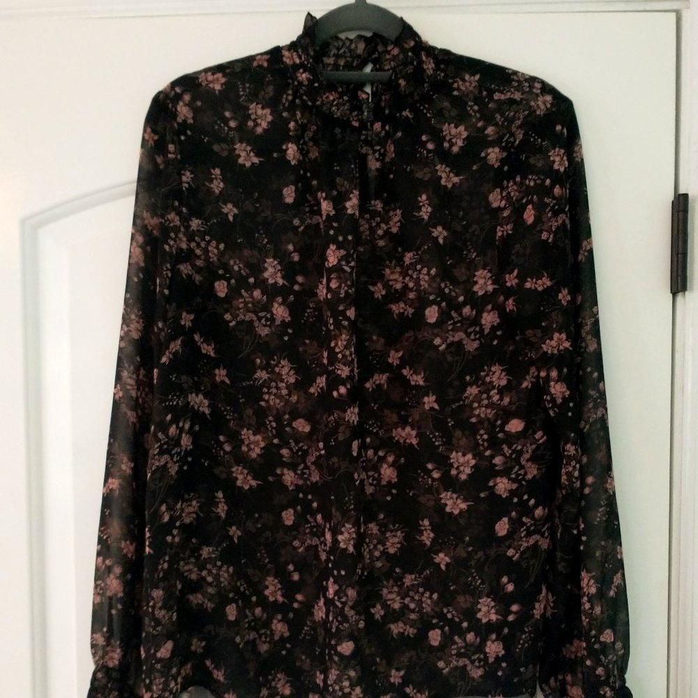 Shear Floral Print Top